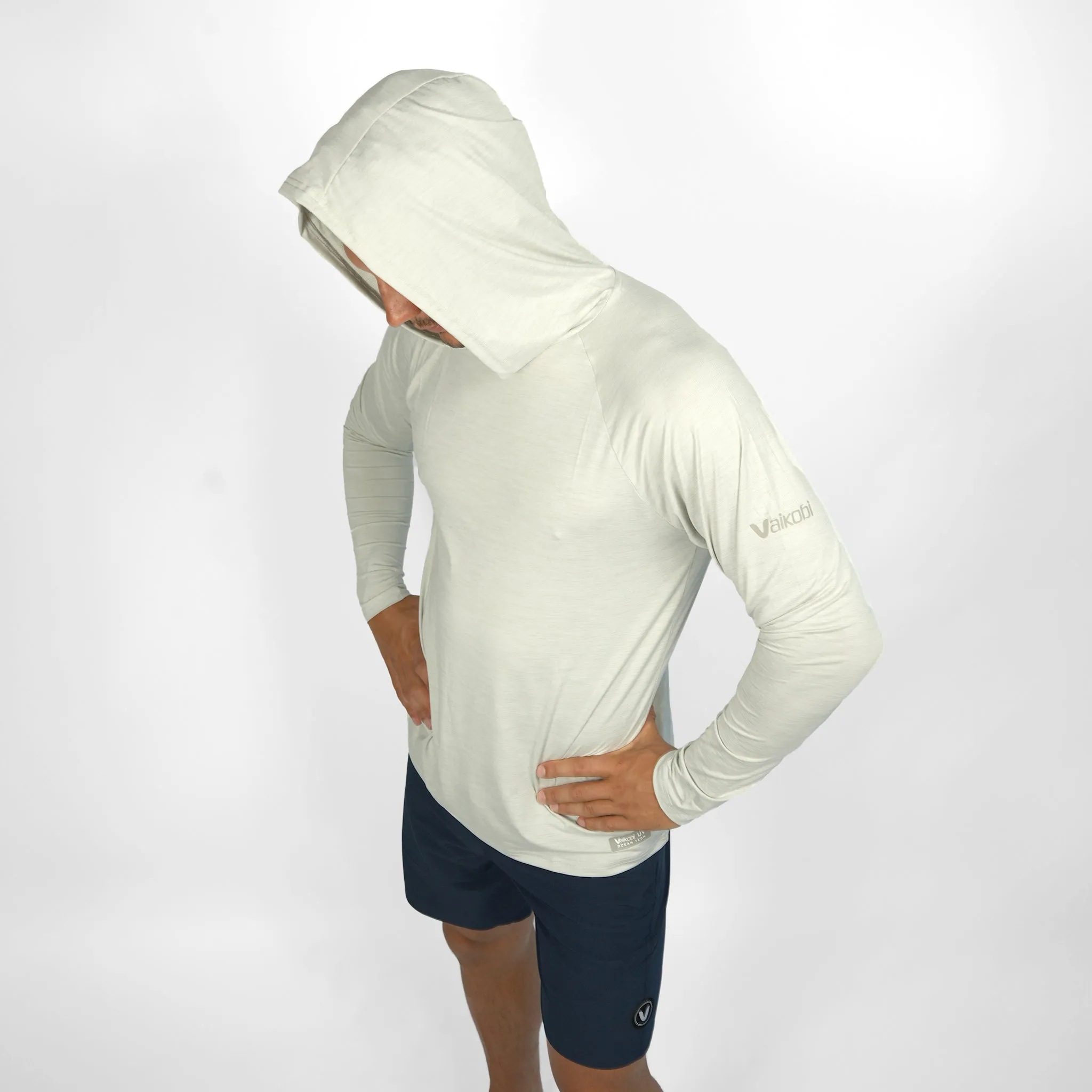 UV Ocean Tech L/S Hooded Top - Silver