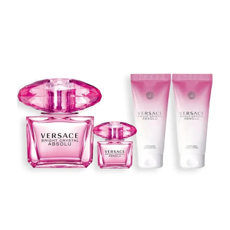 Versace Bright Crystal Absolu For Women Set EDP 90ml   EDP 5ml   Perfumed Body Lotion 100ml   Perfumed Shower Gel 100ml