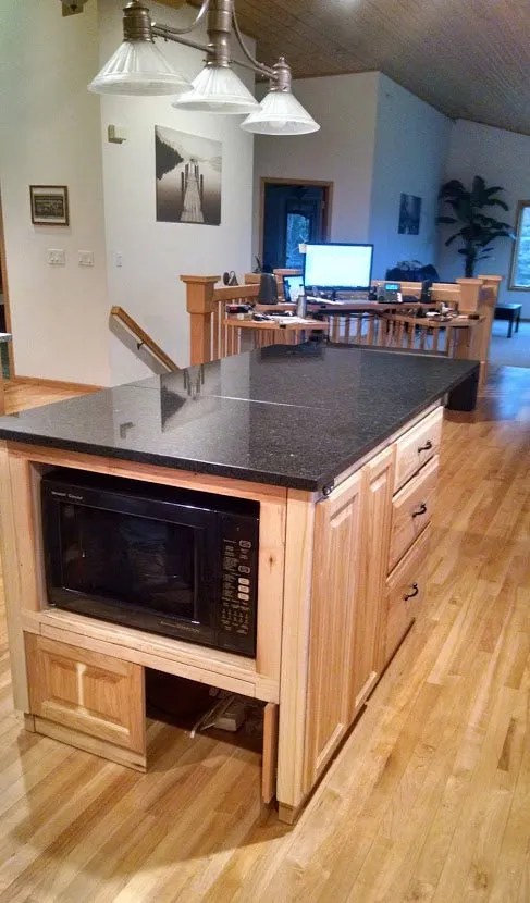 Wheelchair Accessible Kitchen Vertical Rising Convection Oven Microwave Cabinet