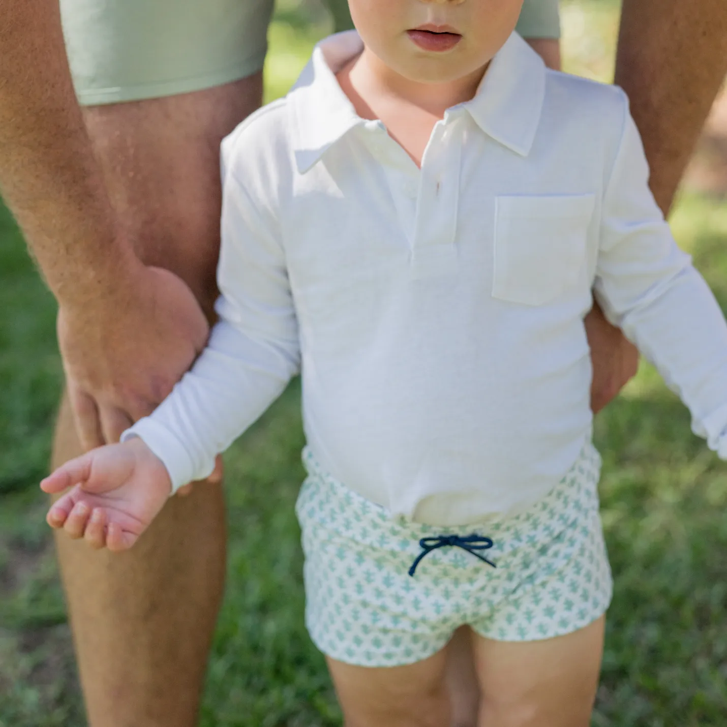 White Cotton Long Sleeve Polo