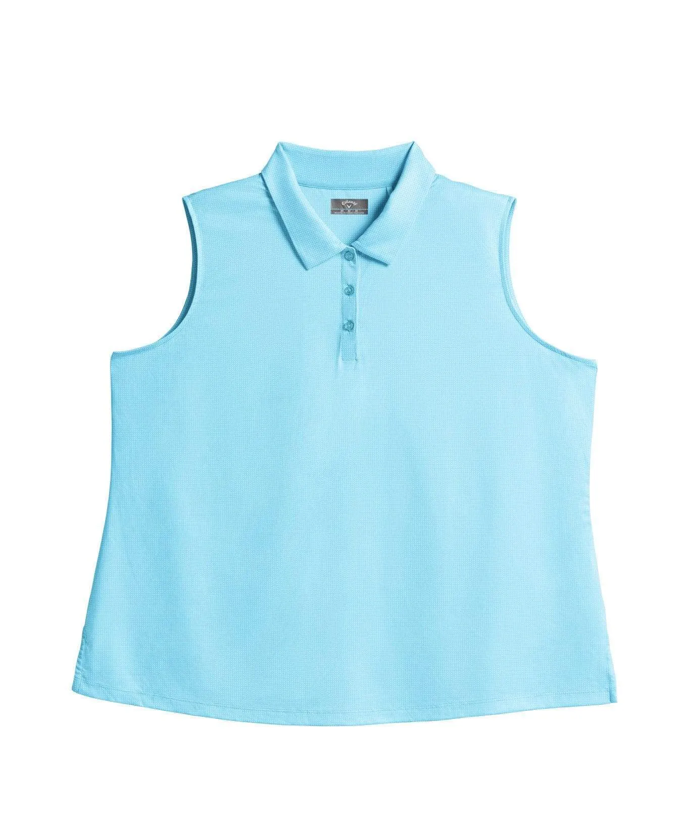 Womens Plus Sleeveless Gingham Printed Polo