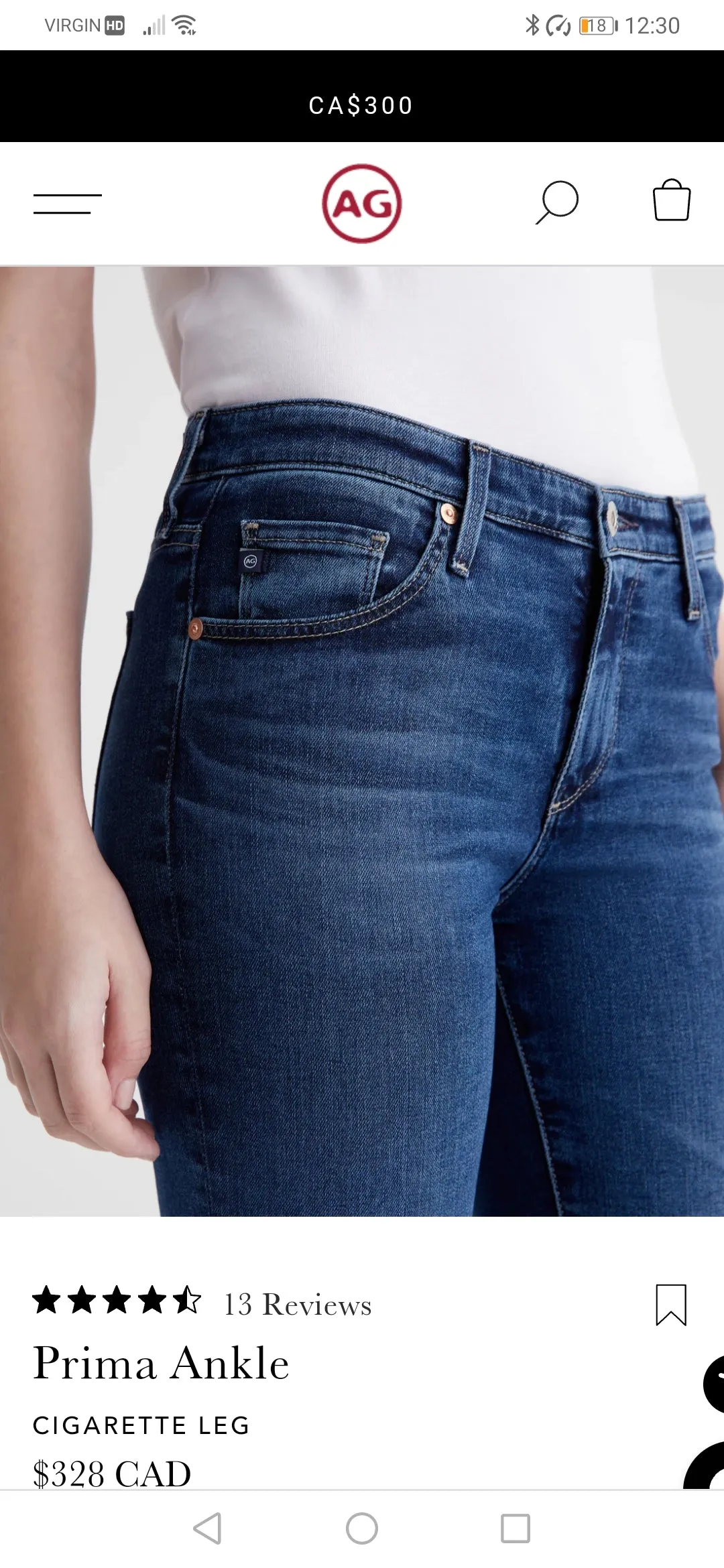 WOMENS SIZE 30R - AG ADRIANO GOLDSCHMIED, Designer Fashion, The Stilt Cigarette Jeans EUC B58