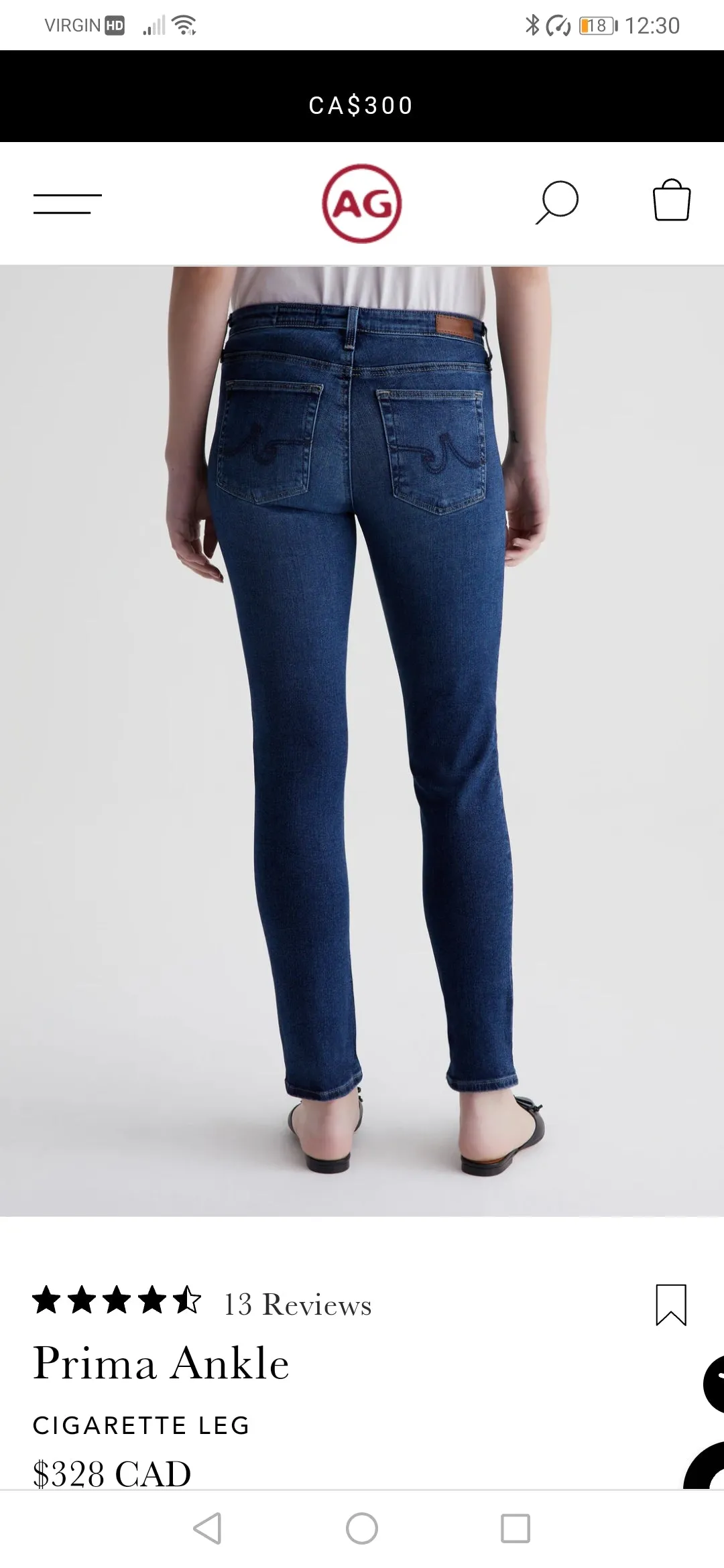 WOMENS SIZE 30R - AG ADRIANO GOLDSCHMIED, Designer Fashion, The Stilt Cigarette Jeans EUC B58