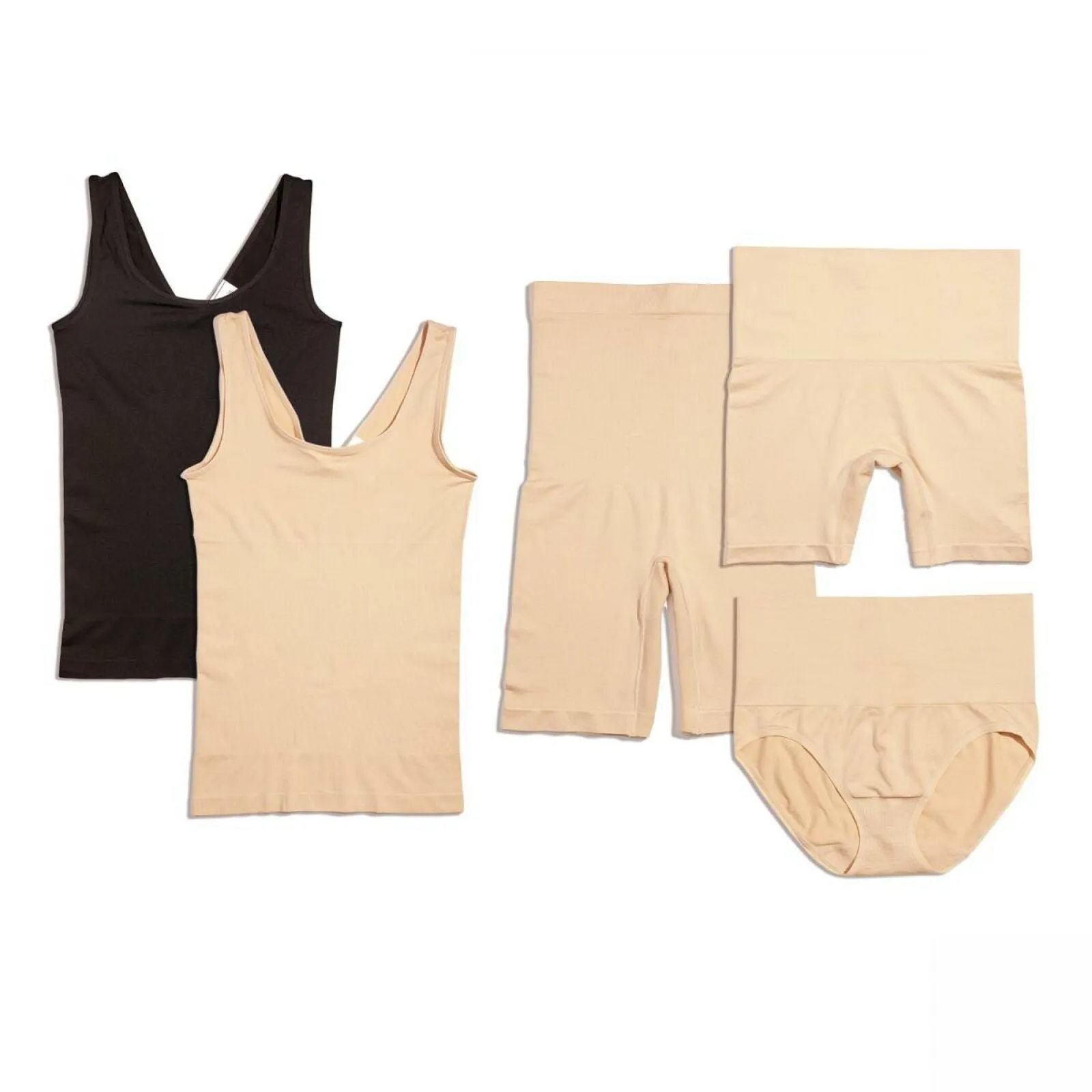 Yummie 5 Pack Seamless Wardrobe Essentials Shaper Tops Bottoms